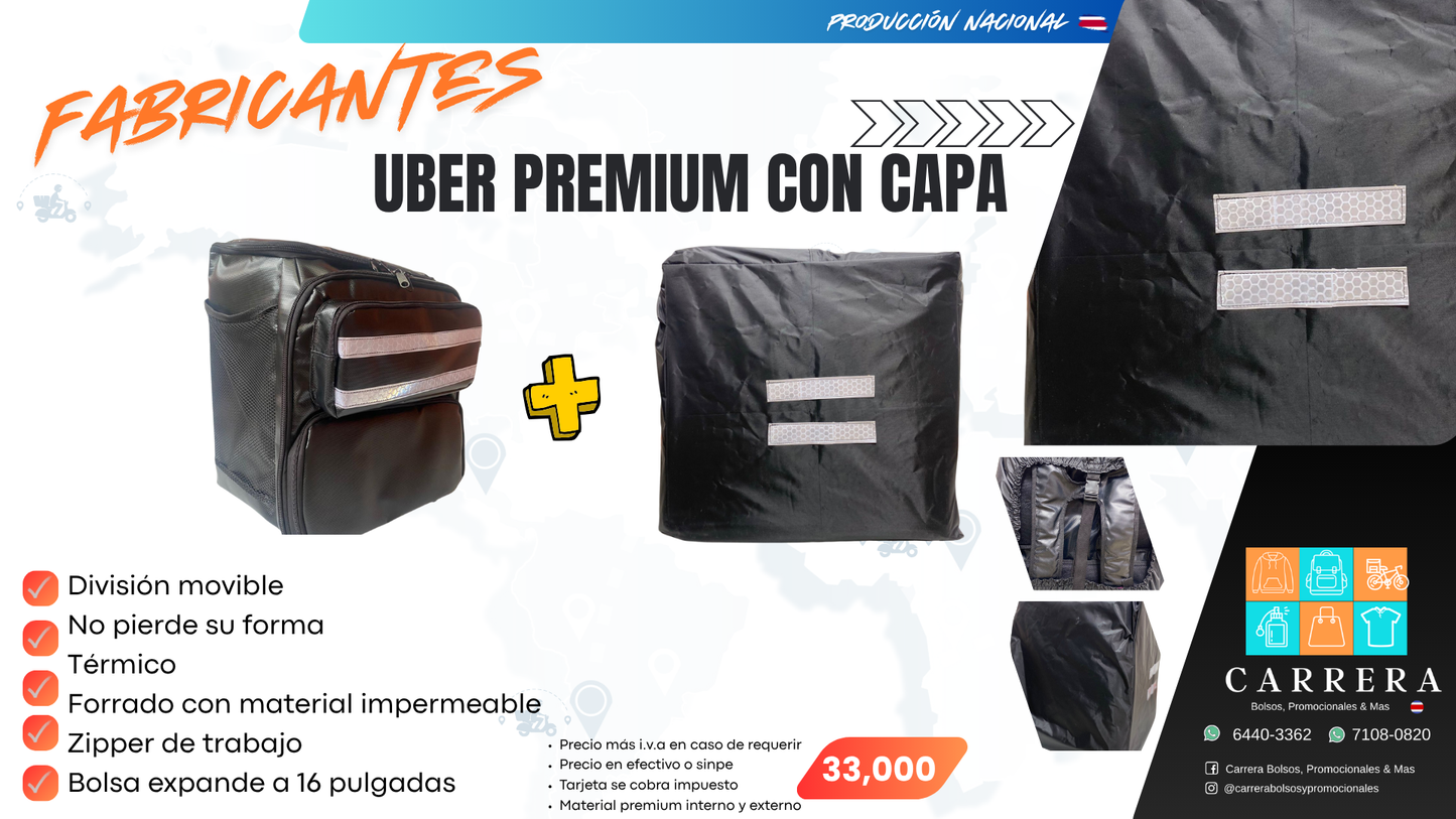 Bolso Uber Premium con Capa impermeable