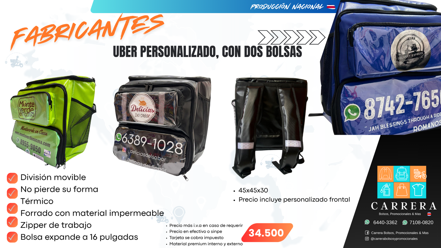 Bolso Uber Persobnalizado Dos bolsas