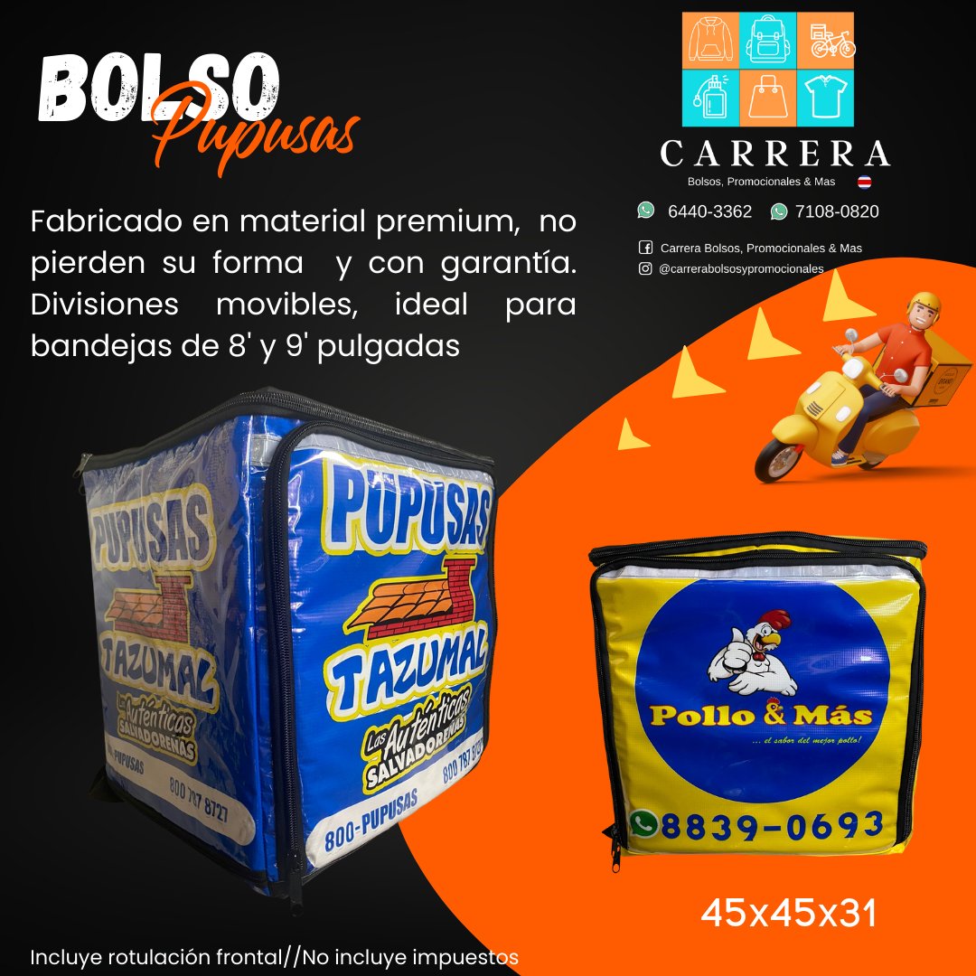 Bolso Delivery Estilo Pupusas