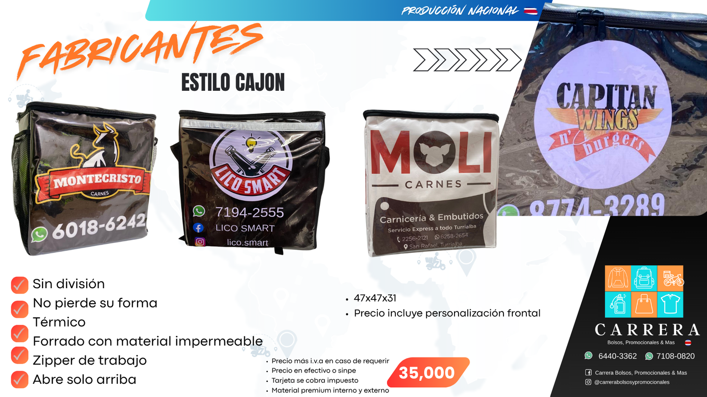 Bolso Delivery Estilo Cajon