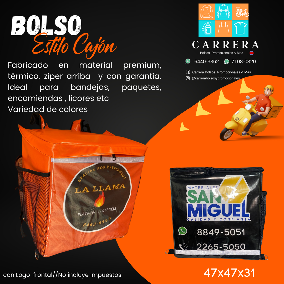 Bolso Delivery Estilo Cajon