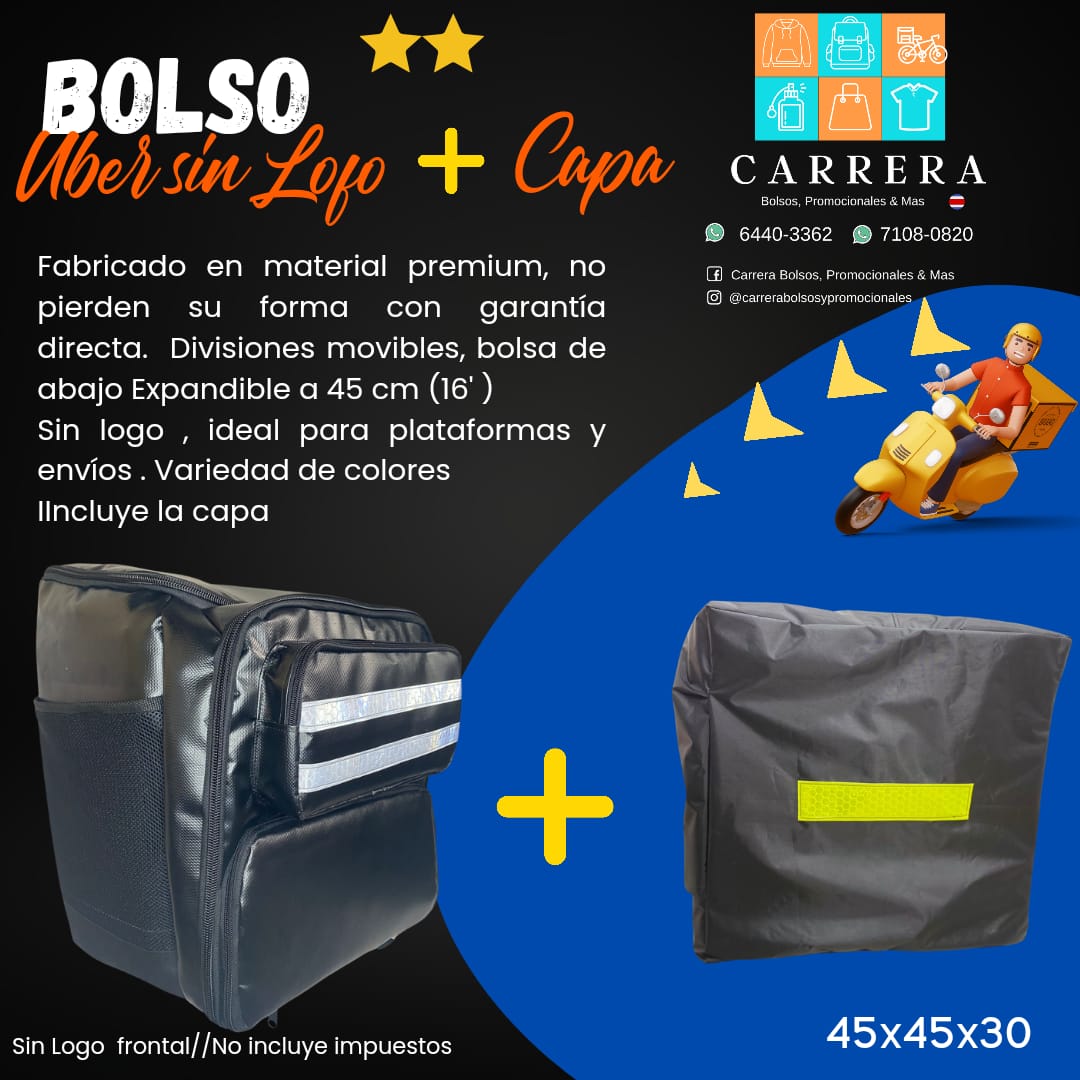 Bolso Uber Premium con Capa impermeable