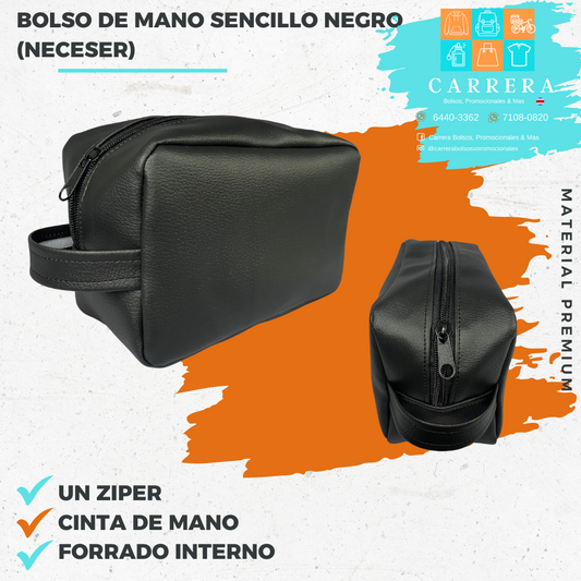 Bolso de Mano Sencillo Negro, Neceser