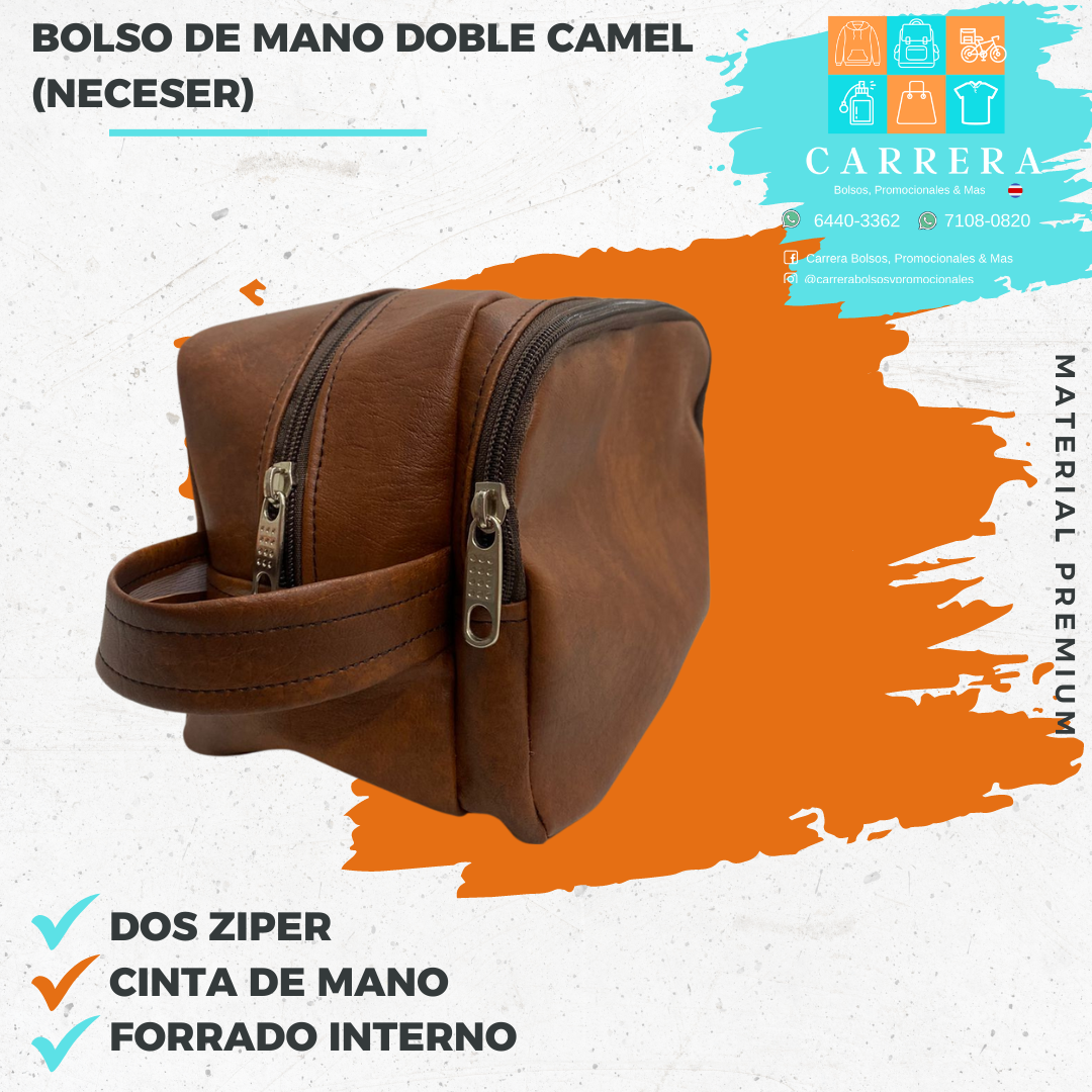 Bolso de Mano Doble Camel