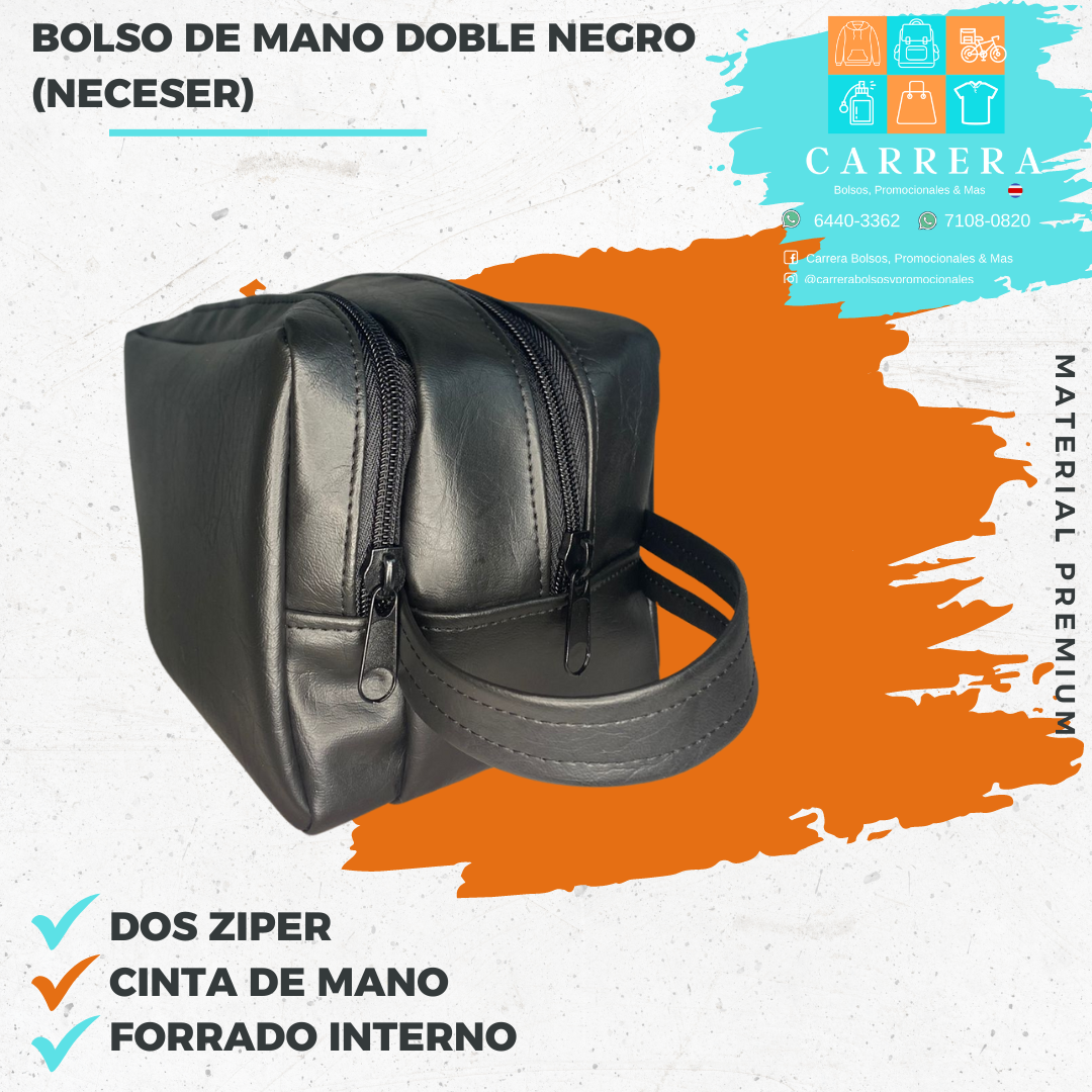 Bolso de Mano doble negro (Neceser)