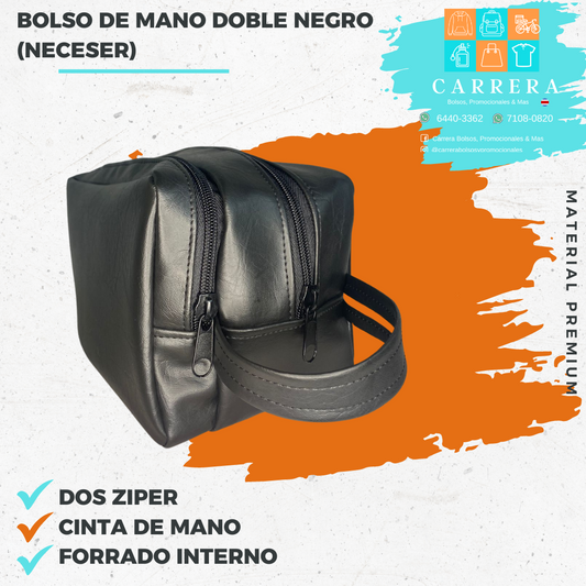 Bolso de Mano doble negro (Neceser)